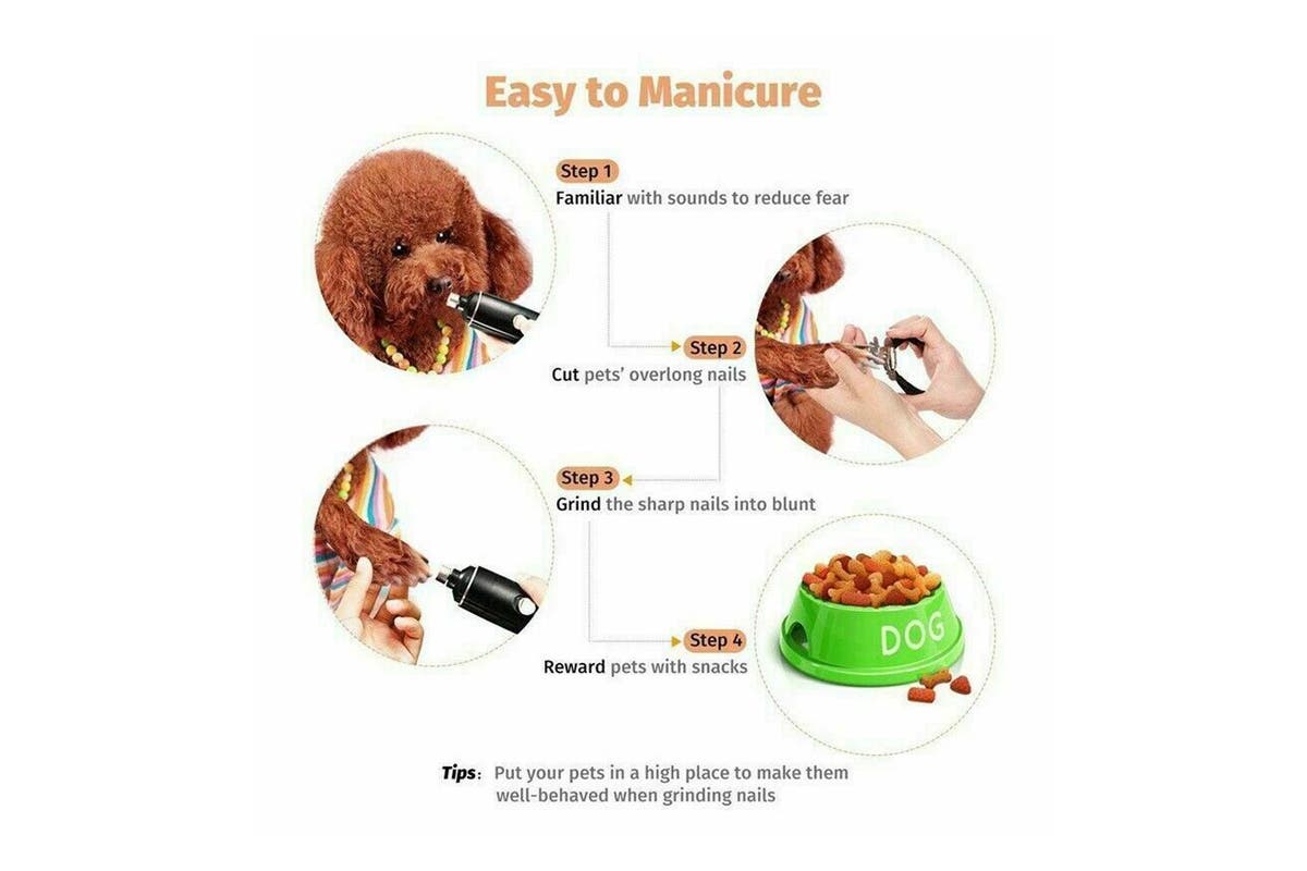 Electric Dog Toe Nail File Grinder Clippers Pet Cat Claw Grooming Trimmer Tools