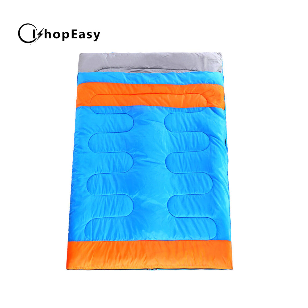 Double Outdoor Camping Sleeping Bag Hiking Thermal Winter 220x150cm