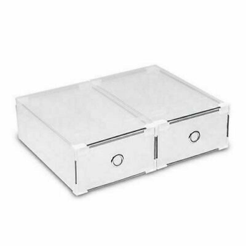 20pcs Stackable Foldable Clear Shoe Storage Cases Drawer Boxes Wardrobe