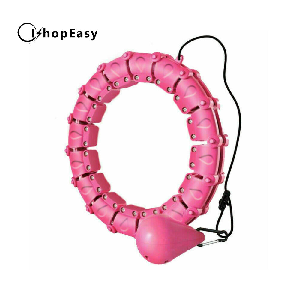 24 Knots Smart Hula Hoop Fitness Sports Detachable Loose Weight Hoola Hoops Pink