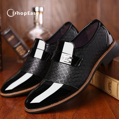 Men's Casual Classic Shoes Genuine Leather Pointed Toe Business Leather Oxford Wedding Footwear