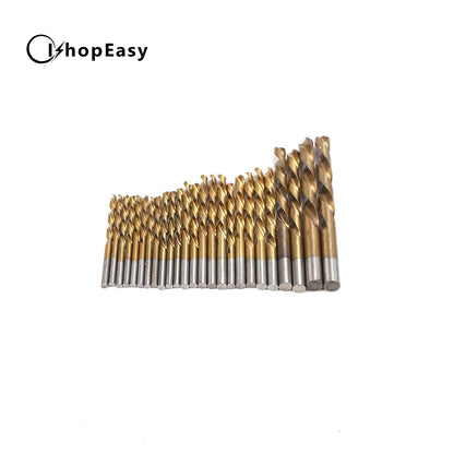 105Piece Drill Bits Set Workshop High Speed Steel HSS 1-10mm Titanium Coated