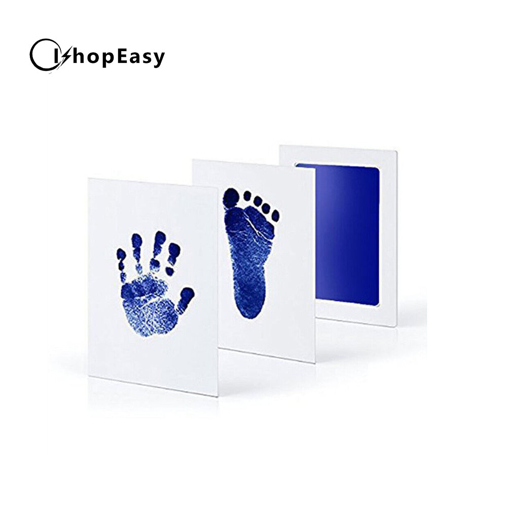 Inkless Wipe Hand and Foot Print Kit Newborn Christening Baby Pet Keepsake Gift, Dark Blue