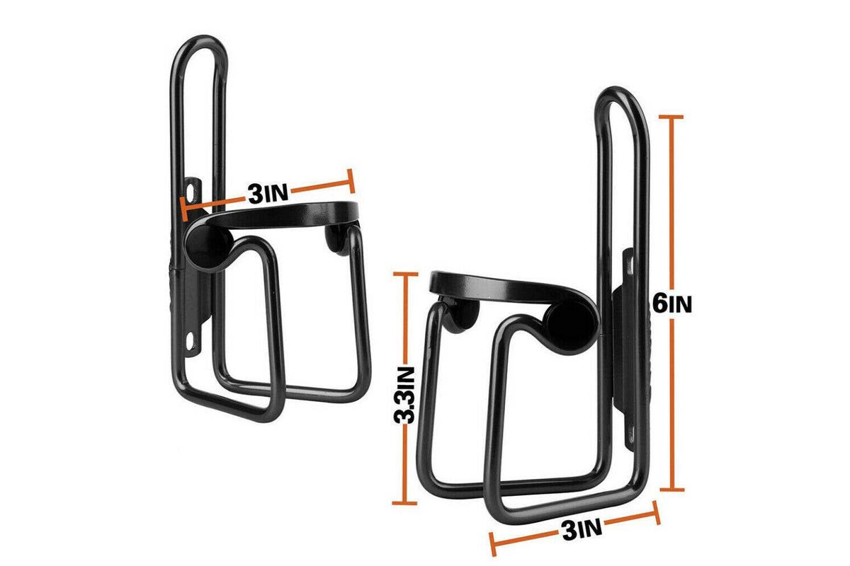 2pcs Bicycle Bike Water Bottle Cage Drink Rack Mountain Bike Cup Holders Tool, Black