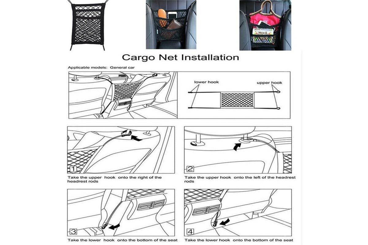 Elastic Mesh Net Bag Between Car Seat Organizer Storage Holder Rear Cargo Pocket