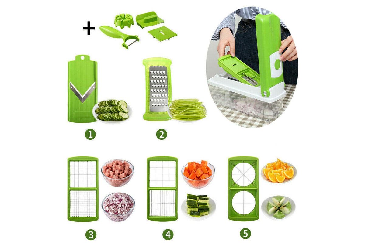 13IN1 A Food Slicer Fruit Cutter Dicer Nicer Container Chopper Peeler Vegetable