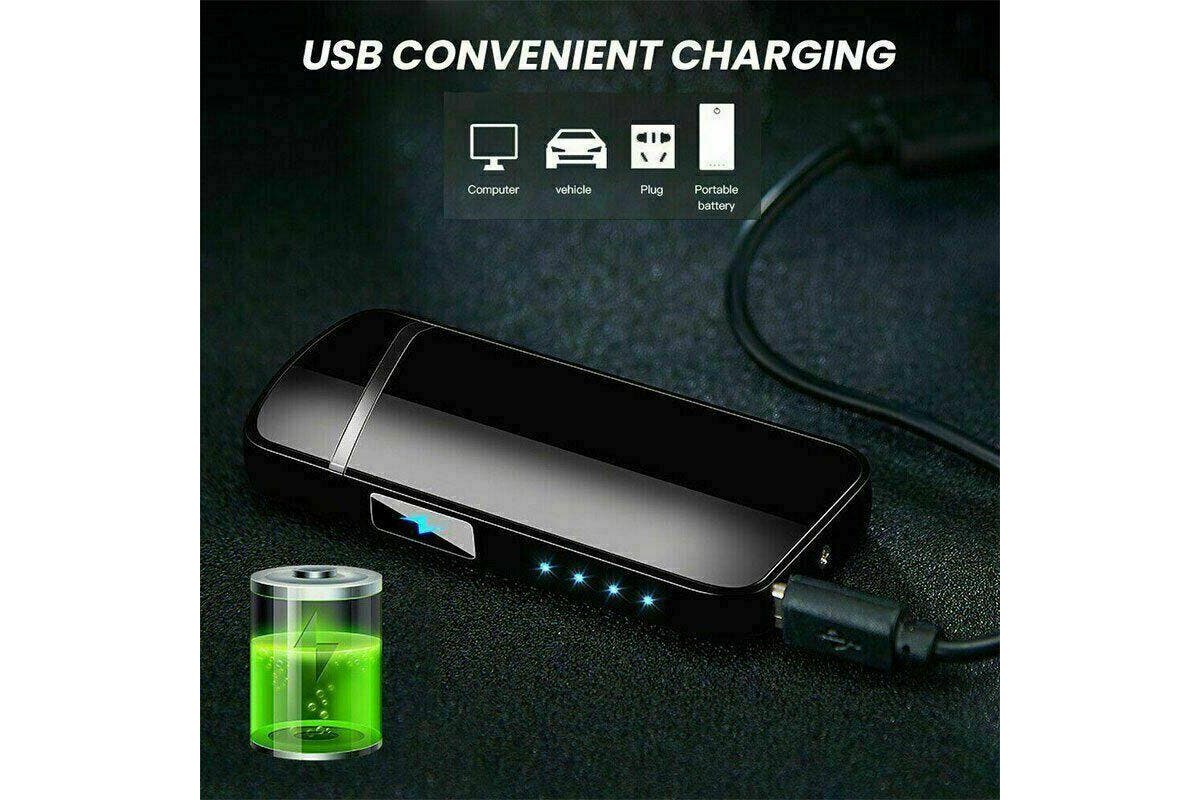 Electric Flameless Windproof USB Rechargeable Dual Arc Plasma Lighter Lighters