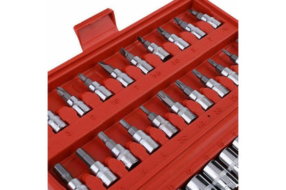 46pcs Socket Wrench Set CRV 1/4 Inch Drive Metric Flexiable Extension Bar Truck Case