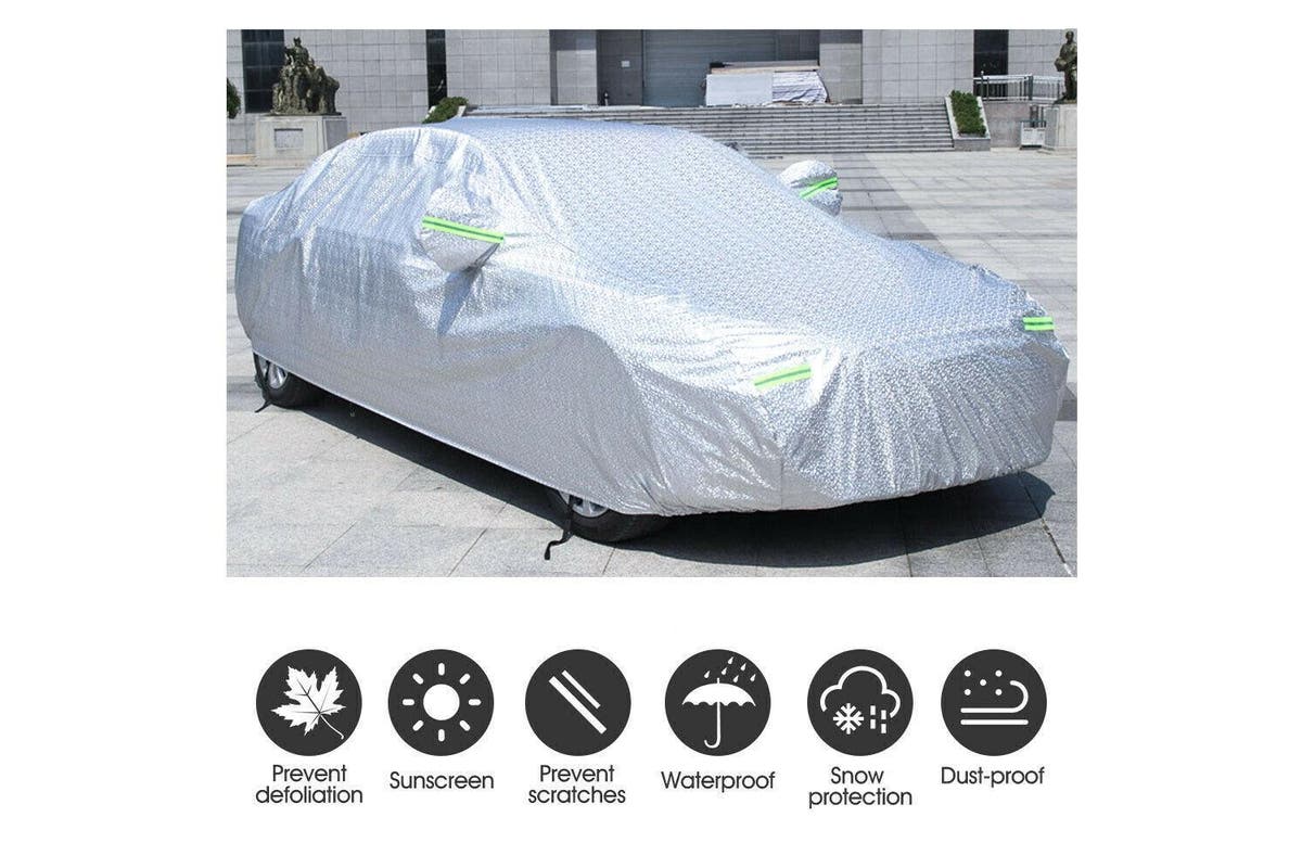 3XXL 3Layer Aluminum Waterproof Outdoor Car Cover Double Thick Rain UV Resistant