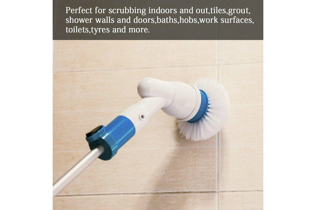 Turbo Spin Scrub Mop Bath Cleaning Brush High Floor Scrubber Hurricane Home with 3 Brushes