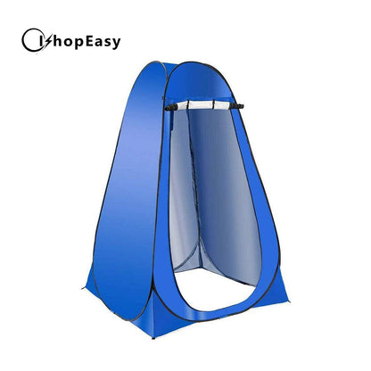 Blue Portable Pop Up Outdoor Camping Tent Toilet Shower Room w/ Zipped Window