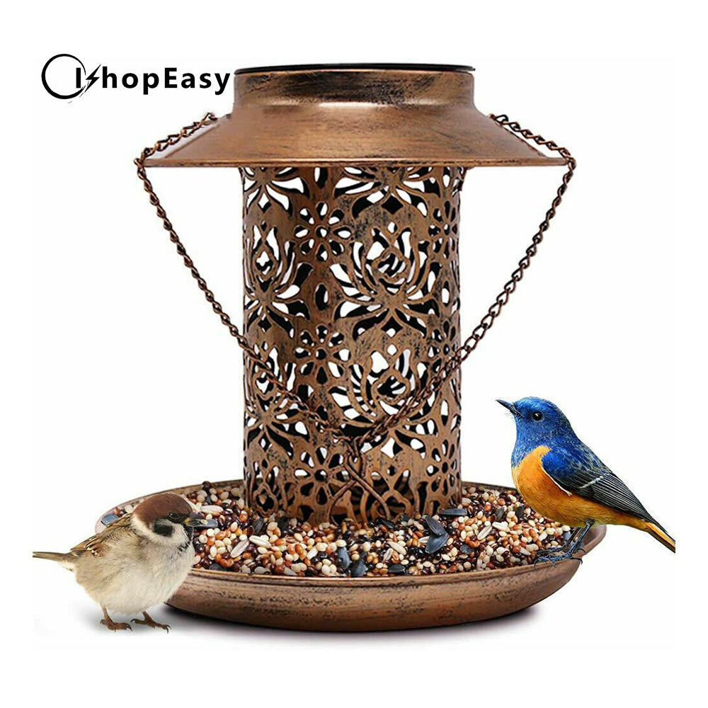 Solar Powered Bird Feeder Light Hanging Outdoor Solar Lamp Solar Garden Light