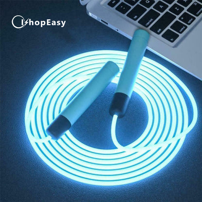 Glowing Jump Ropes Skipping Rope For Adults Kids Night Sport Exercise I3J9