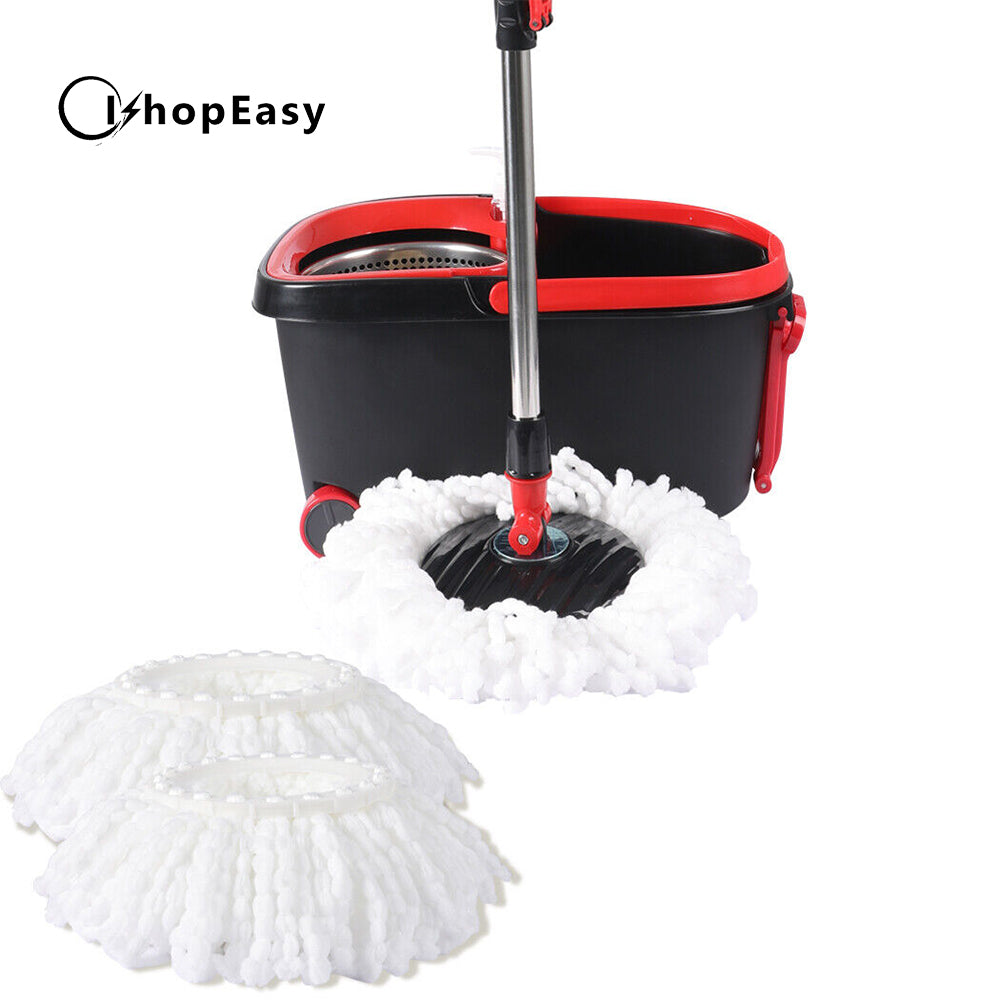 Spinning Mop Stainless Steel Bucket Easy Clean 2 Free Spin Mop Heads Wheel