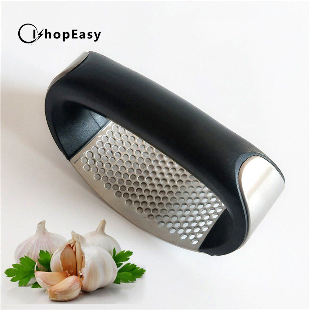 2Pcs Kitchen Stainless Steel Garlic Press Crusher Manual Rocking Mincer Squeezer