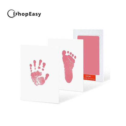 Inkless Wipe Hand and Foot Print Kit Newborn Christening Baby Pet Keepsake Gift, Pink