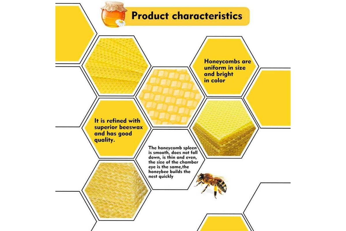 Honeycomb Foundation Sheet Wax Frames Beekeeping Honey Bee Hive Equipment 30PCS