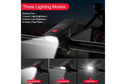 Rechargeable T6 LED Bicycle Bike Lights USB Front Rear Headlight Tail Light Set