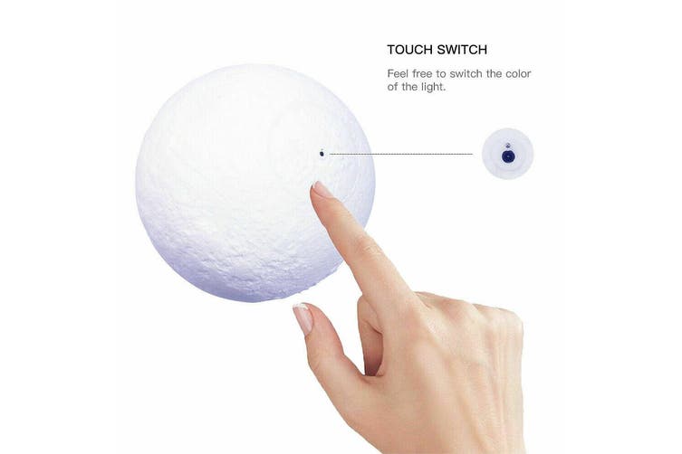 3D Lunar Moon Lamp Dimmable Moonlight LED Night Light Touch Pat Remote 18cm