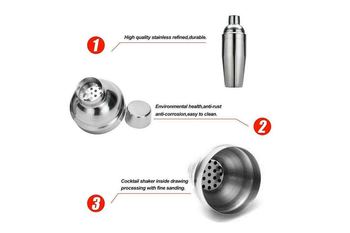 12 Pcs Cocktail Shaker Set Mixer Martini Strainer Bartender Kit Spirits Maker Bar