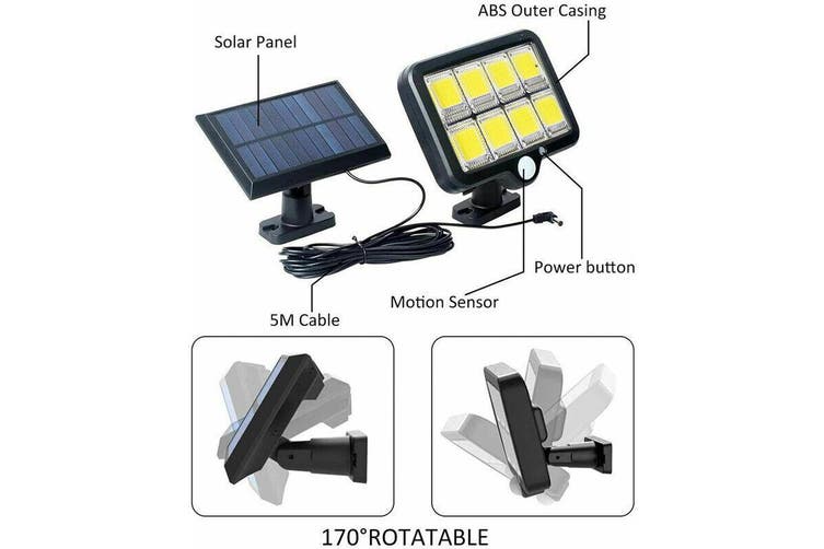 100 Led Solar Sensor Lights Light Motion Detection Security Garden Flood Lamp