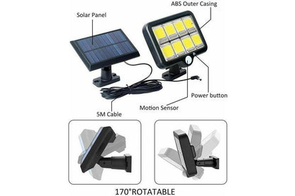 100 Led Solar Sensor Lights Light Motion Detection Security Garden Flood Lamp