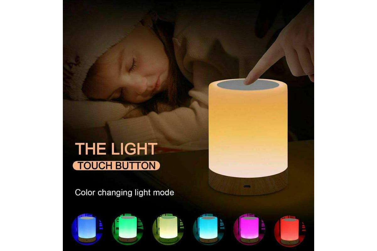 7 Color RGB Touch Night Light LED Lamp Mood Dimmable Bedside USB Rechargeable