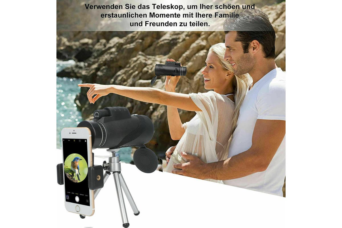 Durable Portable Telescope Monocular Travel +Phone Clip +Tripodset