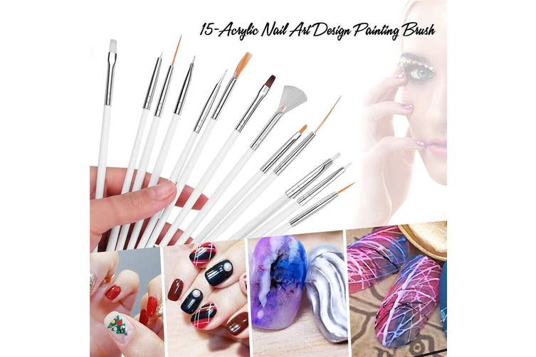 30xNail Art Painting Design Brushes Dotting Drawing Polish Pen Kit Striping Tape