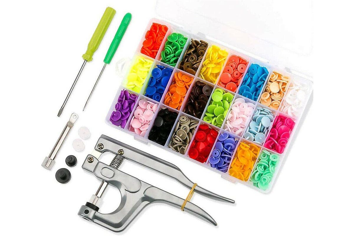 1500xPress Stud Set Snap Kits Plastic Craft Buttons T5 Snaps Fastener Plier Tool