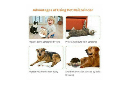 Electric Dog Toe Nail File Grinder Clippers Pet Cat Claw Grooming Trimmer Tools