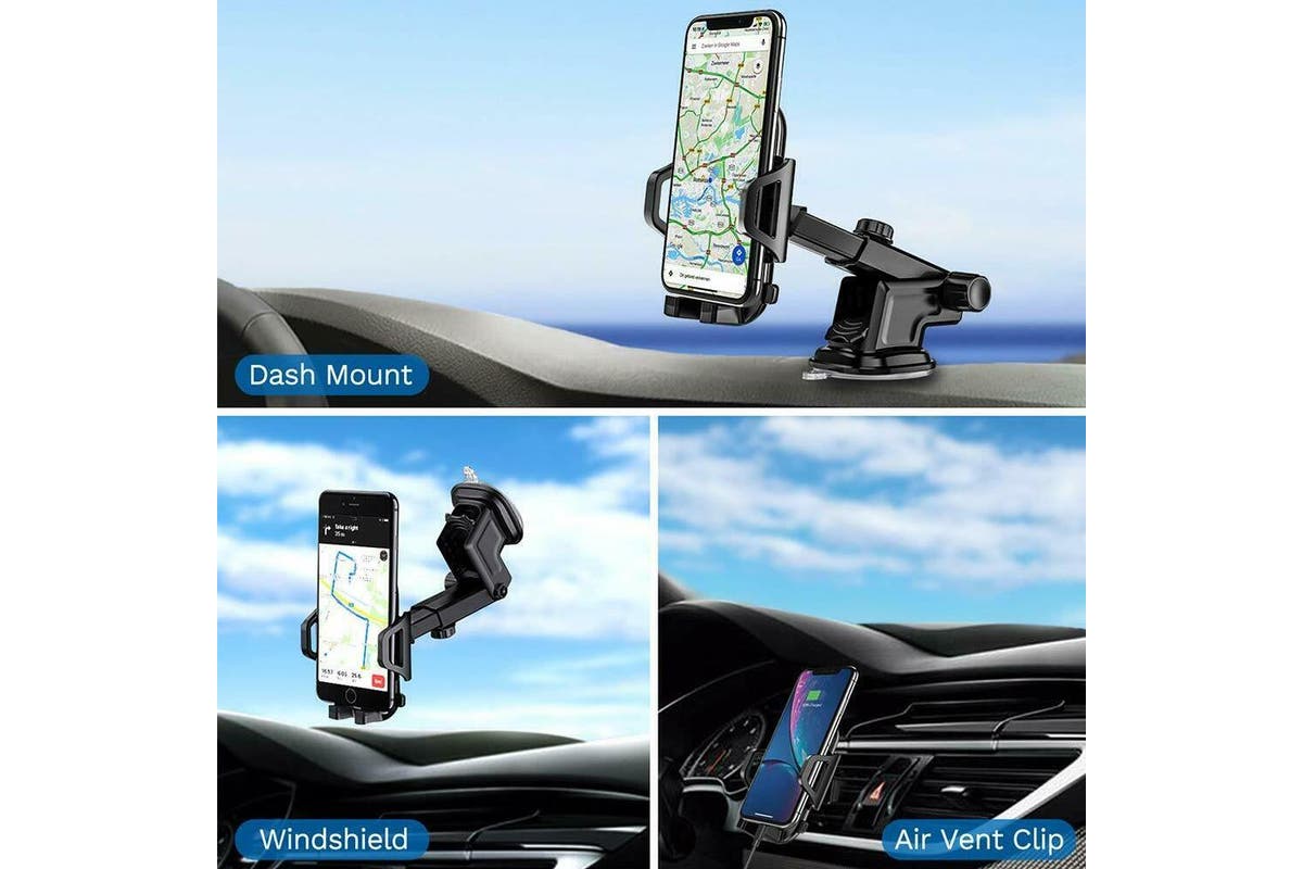 Universal 360? Windshield Mount Car Holder Cradle Long Neck Compatible with iPhone Samsung