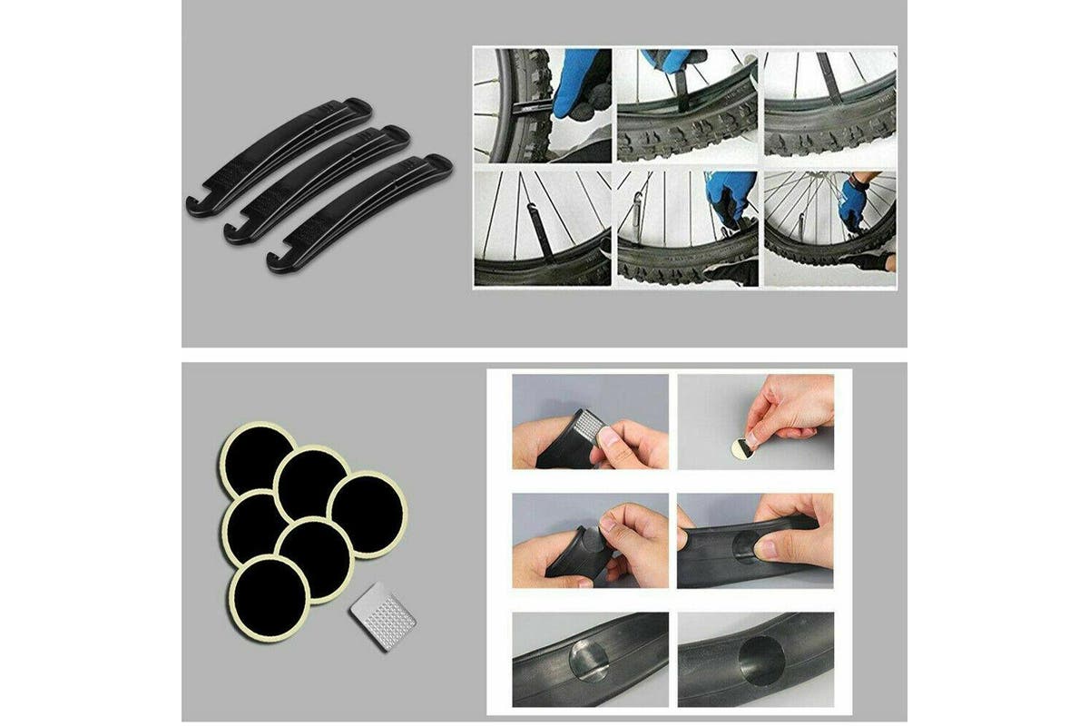 16PCS Bike Repair Multi Tool Mountain Bicycle Puncture Saddle Bag Tyre Patches