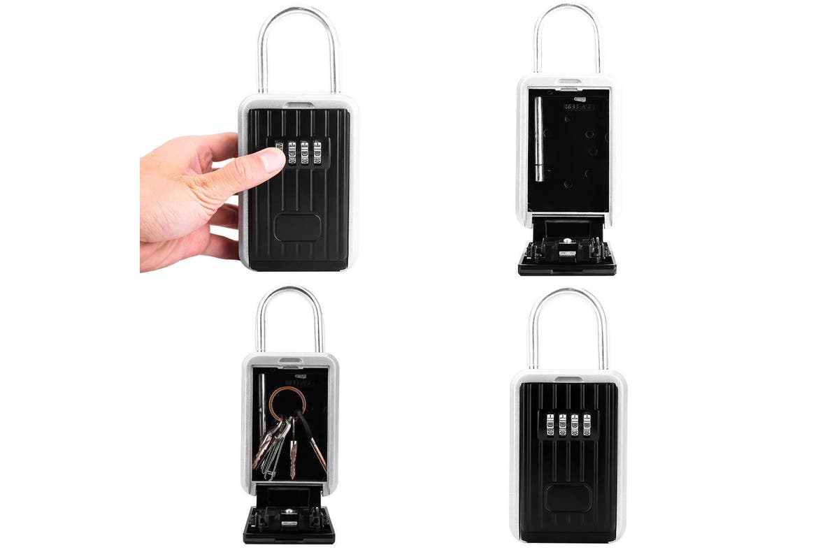 Wall Mounted Key Safe Box 4Digit Safe Outdoor Key Storag Organizer Password, Style 3