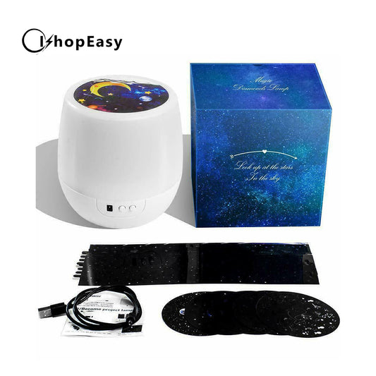 LED Rotating Projector Starry Night Light Star Sky Lights Baby Kids Bedside Lamp