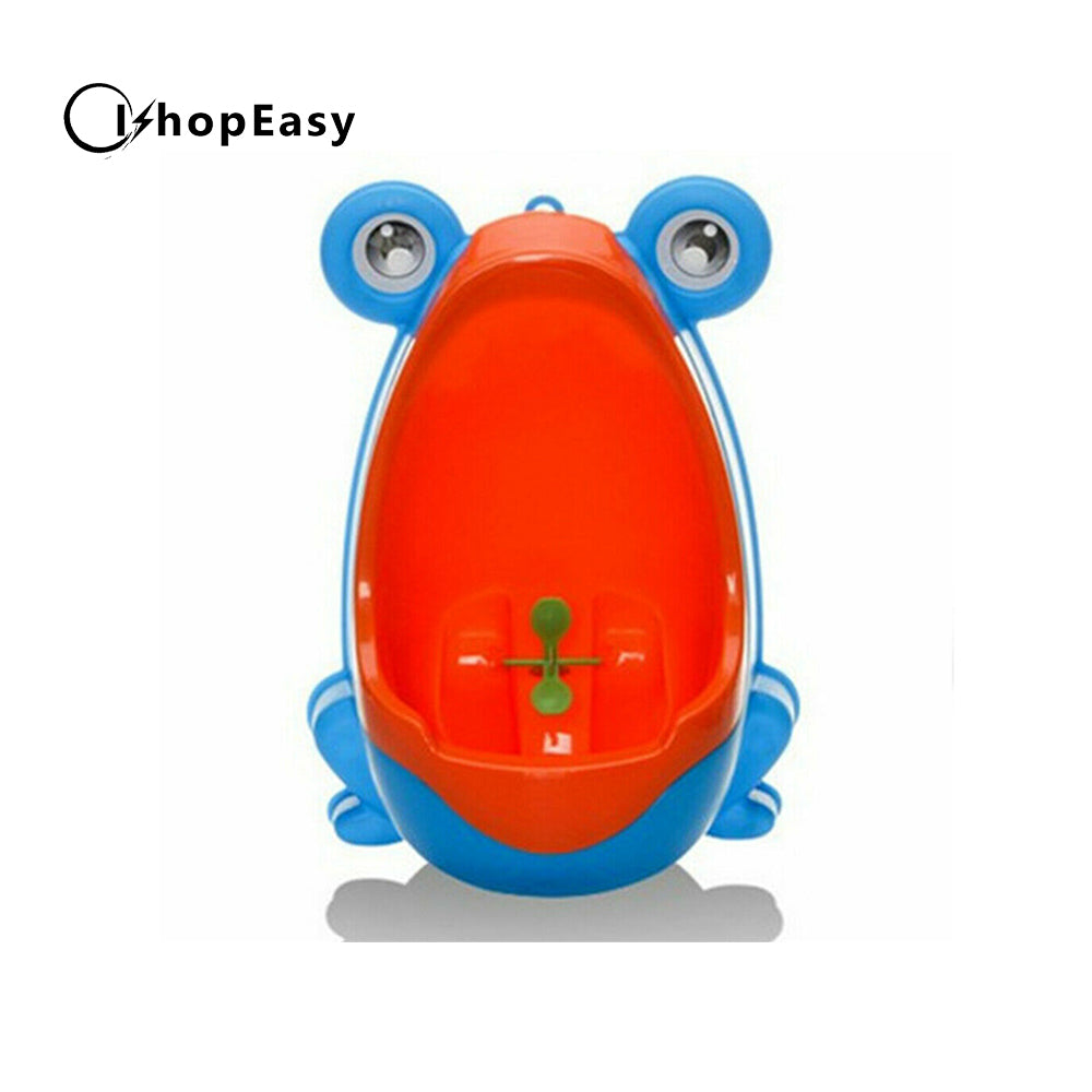 Kid Baby Potty Toilet Training Cute Frog Shaped Urinal Boys Pee Trainer Bathroom, Blue