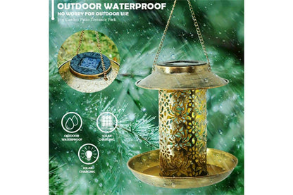 Solar Powered Bird Feeder Light Hanging Outdoor Solar Lamp Solar Garden Light