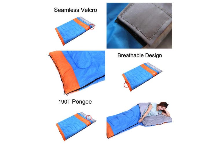 Double Outdoor Camping Sleeping Bag Hiking Thermal Winter 220x150cm