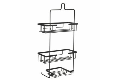 Steel Hanging Rack 3 Tier Bathroom Shower Caddy Black Shampoo Storage Shelf