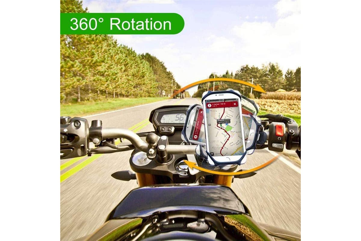 Mobile Phone Holder Handlebar Mount 360? Rotation for Motorcycle Bicycle Bike, Black