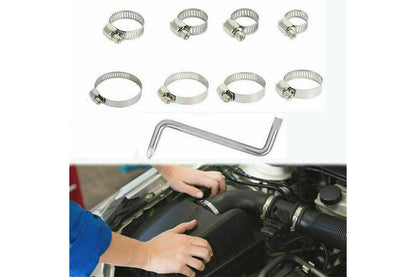 91X Stainless Steel Hose Clamps Clips Adjustable Range Worm Gear Pipe Clamp Kit