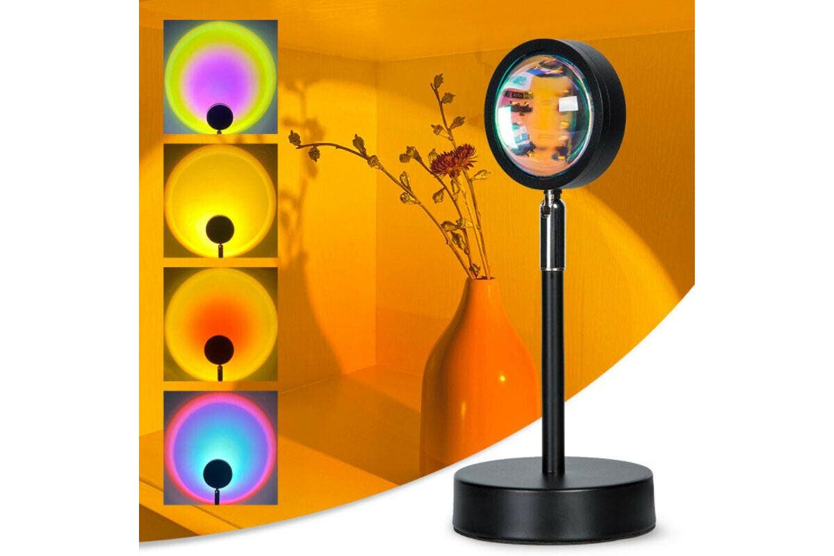 16Colors Rainbow Sunset Projection Lamp LED Modern Romantic Remote Control Light