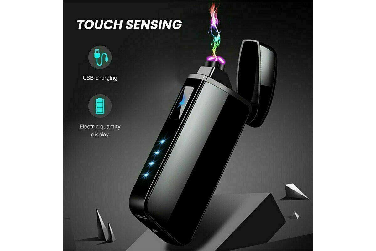 Electric Flameless Windproof USB Rechargeable Dual Arc Plasma Lighter Lighters