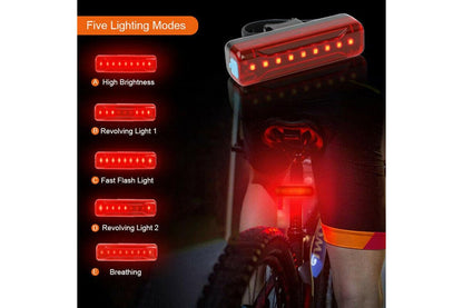 Rechargeable T6 LED Bicycle Bike Lights USB Front Rear Headlight Tail Light Set