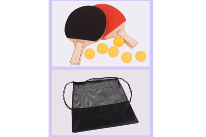 Portable Retractable Net Table Tennis Paddle Bats 6 Balls Instant Ping Pong Set