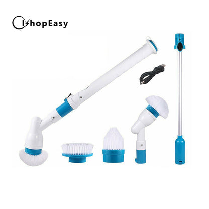 Turbo Spin Scrub Mop Bath Cleaning Brush High Floor Scrubber Hurricane Home with 3 Brushes