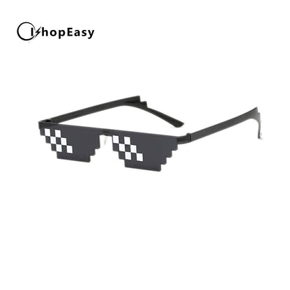 Women Party Glasses Pixelated Mosaic Glasses Gamer Robot Sunglasses Shades