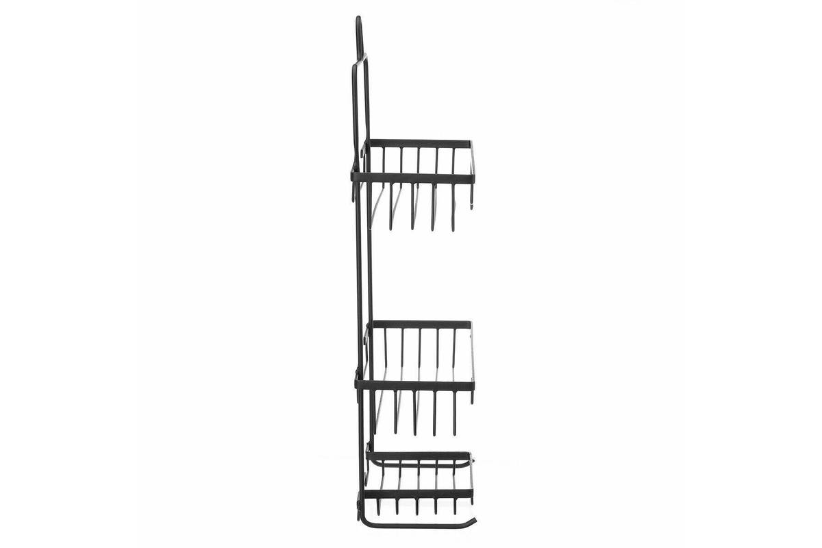 Steel Hanging Rack 3 Tier Bathroom Shower Caddy Black Shampoo Storage Shelf