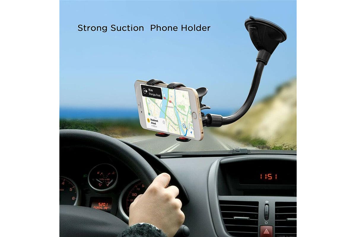 Universal 360? Windshield Mount Car Holder GPS Mobile Phone Long Neck Cradle