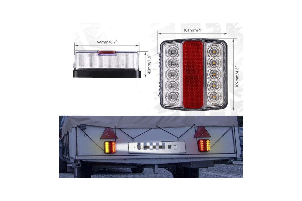 2X Submersible/Waterproof 26 LED Stop Tail Lights Kit Boat Truck Trailer lights